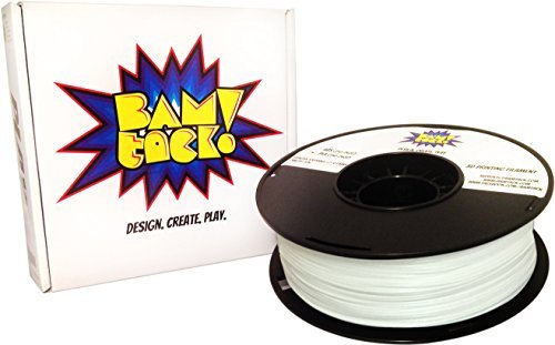 BAMtack! 1.75mm White PLA 3D Printer Filament - 1kg (2.2 lbs) +/- 0.03mm Accuracy