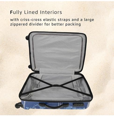 Image of Safari Nightsky Hard Shell Trolley Suitcase, 24-Inch, Medium Size Blue, Polycarbonate with Combination Lock, 360 Wheels with 3 Years International Warranty