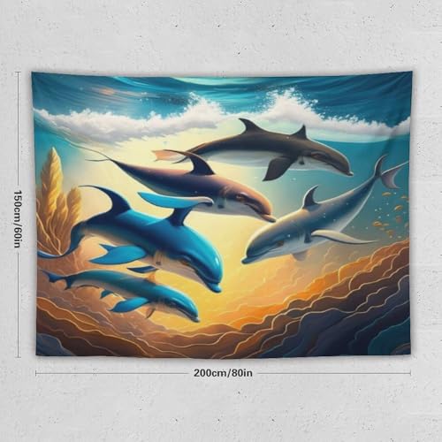 Tapisserie dauphin avec impression haute definition textile 150x200cm - 2