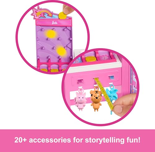 Barbie Mysteries: Beach Detectives Malibu Doll & Cotton Candy Game Booth Playset with 20 Accessories Including Prizes - image 4