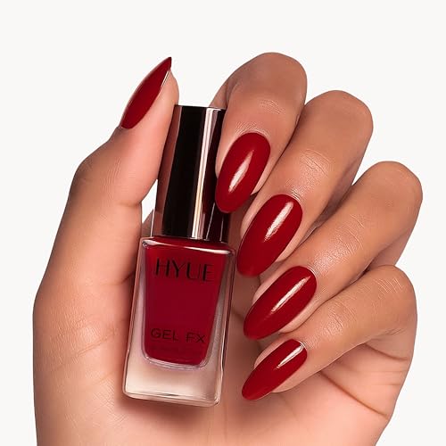 Image of HYUE Gel FX Nail Paint | Cherrywood | 8ml | Ultra-Glossy Finish | 14-Day Long-Lasting Wear | Quick-Dry & Chip-Resistant | Vegan & Paraben-Free | No UV Needed | 33 Rich Salon-Quality Shades