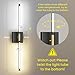 Battery Operated Wall Sconces Set of Two, 10000mAh Rechargeable Wall Lights with Remote Control, 360° Rotate Dimmable Black Gold LED Cordless Lighting for Bedroom, Living Room, Hallway, 29 Inch, 3CCT