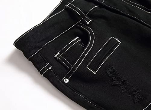 Boys Skinny Fit Moto Wrinkled Stretchy Ripped Distressed Jeans Pants3