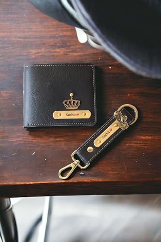 Image of Thebaegift Customized Leather Keychain | Personalized Birthday Gift for Men's | Handcrafted Organizer with Name Tag and Charms | Unique Birthday & Anniversary Gift For Men