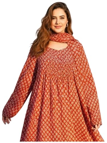 Kurti élégant pour femmes trois pièces avec pantalon droit et broderie florale chic