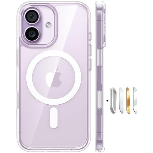 TORRAS Magnetic Shockproof for iPhone 17 case with Camera Control, [12FT Military Grade Drop Protection][Fit for MagSafe], Transparent Anti-Fingerprin
