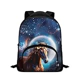 Photo Gallery zdcustom zaino unisex per la scuola con tasca frontale per computer portatile, alla moda, cavallo galaxy, taglia unica Photo Gallery zdcustom zaino unisex per la scuola con tasca frontale per computer portatile, alla moda, cavallo galaxy, taglia unica