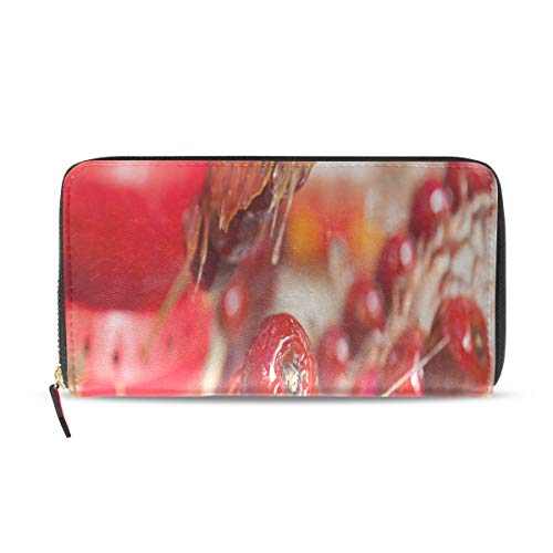 Preisvergleich Produktbild Aramel beschichtete Obstspieße lange Pass Kupplung Geldbörsen Reißverschluss Brieftasche Fall Handtasche Geld Veranstalter Tasche Kreditkarteninhaber für Dame Frauen Mädchen Männer Reisen Geschenk