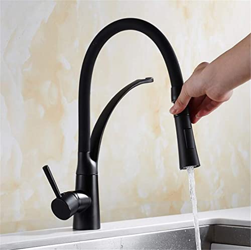 Grifos de cocina LED con grúa monomando cromada y cuello flexible Noir 3
