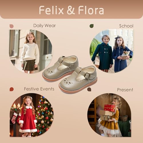 Image of Felix & Flora Toddler Little Girl Mary Jane Dress Shoes - Ballet Flats for Girl Party School Shoes