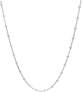 Parnika (Formerly MJ 925 Stylish Flexible Box Design Silver Chain Stringed with Silver balls in Pure 92.5 Sterling Silver Price In India