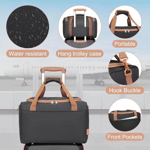 Kono Luggage Sets of 4 Piece Lightweight ABS+PC Hard Shell Cabin/Medium/Large Suitcase with TSA Combination Lock + Ryanair 40x20x25cm Cabin Bag (Black/Brown, 4 Piece Set) - Image 4