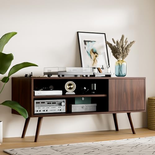 AUREUM OPAL TV Stand Cabinet for 32/40/43/50 Inch TV, Adjustable Shelf, Wooden Small TV Table，Modern TV Unit for Living Room, Bedroom (Brown) - Image 5