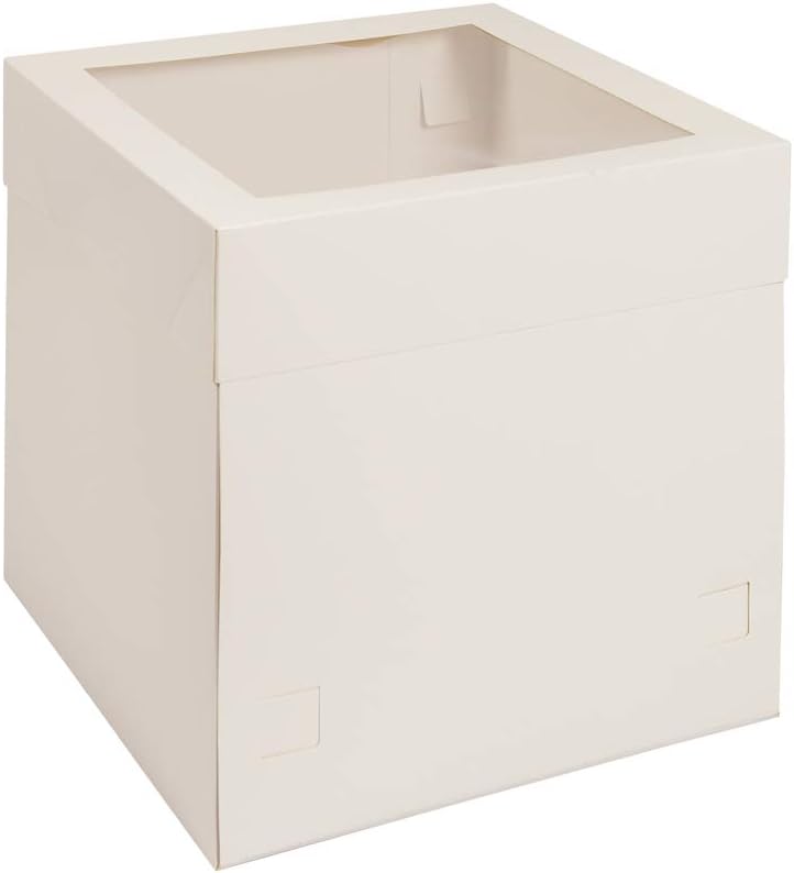 Rainbow Packaging 12" Tall Cake Box - Tiered, Stacked Cakes, Giant Cupcakes with Clear Window
