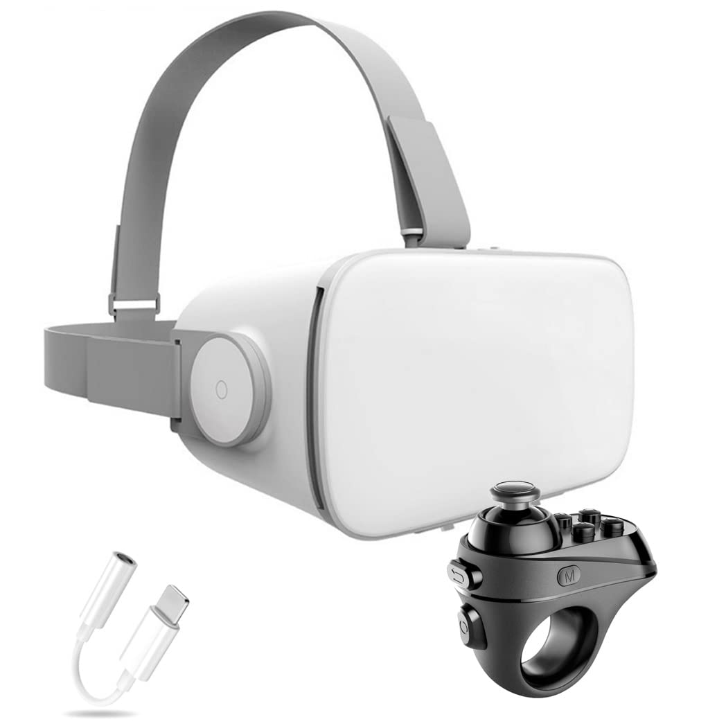 Gafas de Realidad Virtual, 3D VR Gafas con Controlador Bluetooth para Juegos Visión Panorámico VR Glasses para iPhone 13 Pro Max/13 Pro/13/12/11, para Samsung Galaxy S21, Huawei, Xiaomi