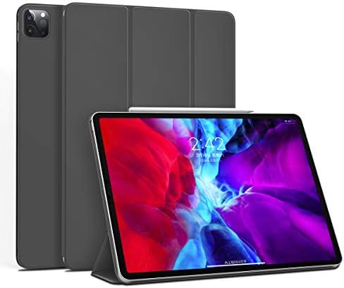 GUDOU for iPad Pro 12.9 Inch 4th Gen 2020 Case,Ultrathin Frameless Cover with Strong Magnetic Attachment[Supports Apple Pencil Pair & Charging],Trifold Stand Case with Auto Sleep/Wake (Grey)