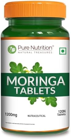 Pure Nutrition Organic Moringa 1200mg |120 Veg Tablets | USDA Certified Organic | Superfood with Vitamins, Minerals and Essential antioxidants | Vegan Supplement | Non-GMO