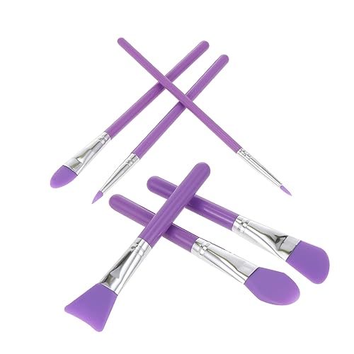 PACKOVE 6pièces Brosse Maquillage Silicone Lot De Cosmétique Outils Pour Application Liquide Yeux Et Visage Facile Nettoyage