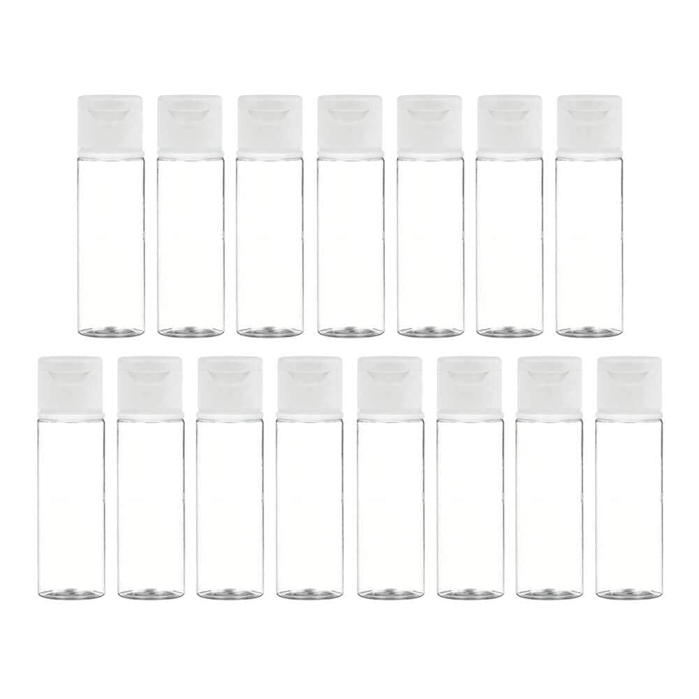 Vend Trendy 20ml Empty Clear Plastic Sqaure Bottles Refillable Travel Size Cosmetic Containers Small Leak Proof Squeeze Bottles with White Flip Cap for Shampoo,Lotion (20, Round, 20, YP-CSM-01)-image-38