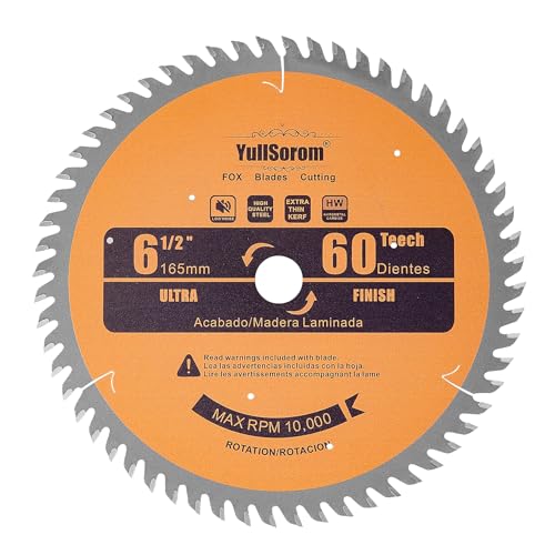Image of 6-1 /2 inch Circular Saw Blade 60T Combo Pack with 5 /8 inch Arbor,Ultra Fine Finish for Wood Cutting, Thin-Kerf