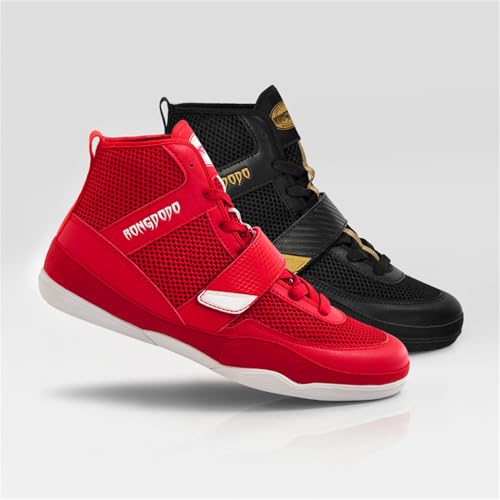 Mens Breathable Boxing Shoes, Professional Wrestling Shoes Fighting Training Combat Boots High Top Fitness Sports Sneakers2