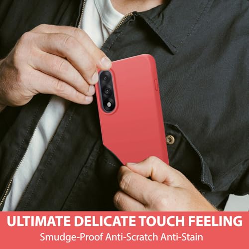 Image of LIRAMARK Liquid Silicone Soft Back Cover Case for OnePlus Nord 5 5G| Soft Micro-Fibre Lining Inside | Camera Protection Bump (Red)