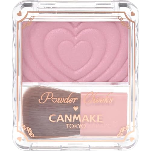 Image of CANMAKE - Powder Cheeks - Fine Pearl Transparent Clear Powder w /Soft Brush - 0.06floz (1.8g) (P05 Classy Mauve Pink)