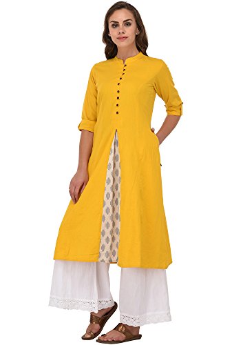 Image of Pistaa's Women's Cotton Regular Fit Casual Kurta