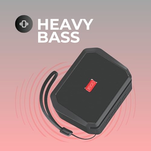 Image of OOGE Vibebox 2000 Bluetooth Speaker | 5W Wireless Speaker with HiFi Sound | Heavy Bass | USB & Type-C Charging | Micro SD Card Slot | Bluetooth 5.3 | 10M Range | 800mAh Battery | Black