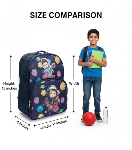 Image of Stylbase 15 Inch 3D Cartoon School Bag for Boys & Girls | Waterproof Lightweight Polyester Kids Backpack with Bottle Pocket | Ideal School Bags for Kids Nursery, LKGClass (3-5 Years)