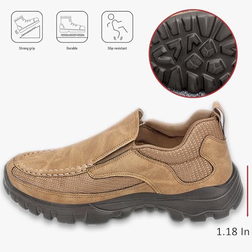 Men's Vintage Hand-Stitching Orthopedic Breathable Slip On Loafers Comfortable Arch Support Lightweight Non-Slip Soft Casual Walking Shoes Fashion Work Drive Dress Outdoor Sneakers4