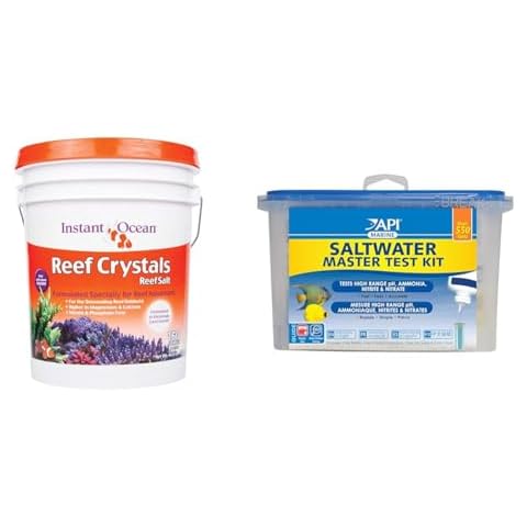 Instant Ocean Reef Crystals Salt for Reef Aquariums Bundle with API 550-Test Saltwater Aquarium Water Test Kit Cover