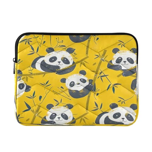 Funda para Laptop 13-14 pulgadas Impermeable Amarilla con Pandas