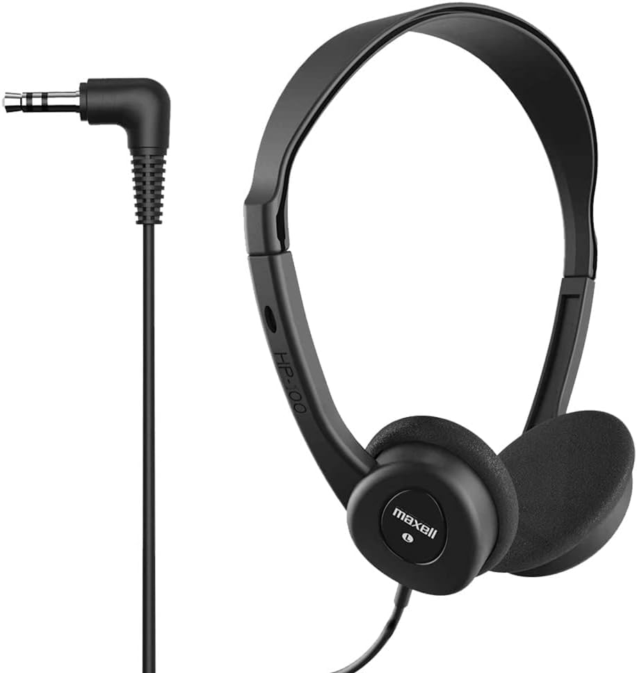 Image of Maxell - 190319 Stereo Headphones - 3.5mm Cord with 6-Foot Length - Soft Padded Ear Cushions, Adjustable Headband for Comfort - Sleek, Lightweight, Wired for Reliable Connection - Black (Pack of 6)