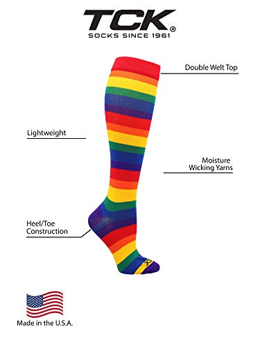 Image of Krazisox Rainbow Stripes Over the Calf Socks