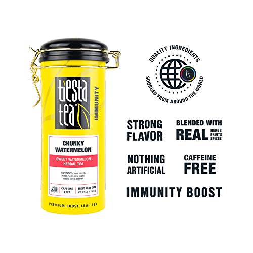 Tiesta Tea - Chunky Watermelon, Loose Leaf Sweet Watermelon Herbal Tea, Non-Caffeine, Hot & Ice Tea, 5 Oz Tin - 50 Cups, Natural Flavored, Herbal Tea Loose Leaf Blend #TOP5