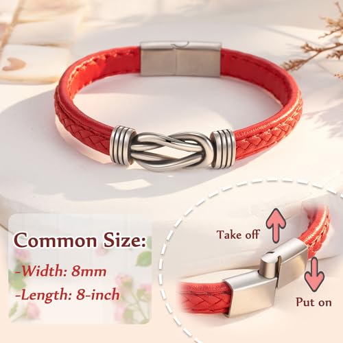 FYUKISS-Forever-Linked-Together-Leather-Bracelet-for-Daughter-Granddaughter-Wife-Mom-Niece-Birthday-Christmas-Mothers-Day-Gifts-for-Her