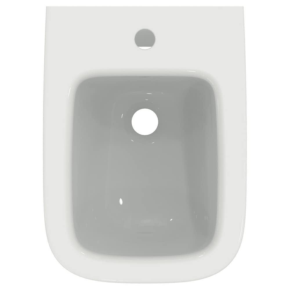 Ideal Standard - i.life S, Bidet a terra monoforo per installazione filo parete a profondità ridotta di soli 48cm, Bianco