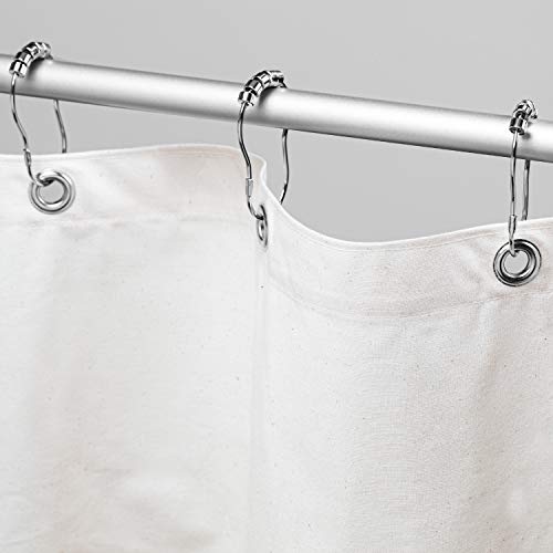 Organic Fabric Shower Curtain Liner - Wide Stall Size - A Stylish Quality Bathroom Drape - Earth Friendly, Non-Toxic + Odor-Free Cotton Liner - Light-Weight White Shower Curtain - 54x74 WOC