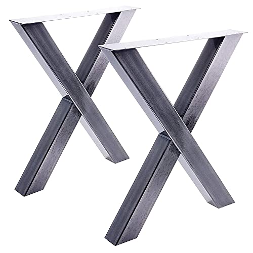 Bentatec 2 x Tischgestell in X Form im Stahl Design