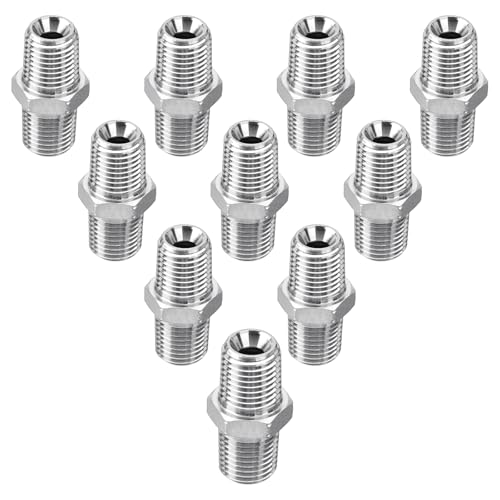 Image of 10 Pack Hydraulic Adapter Fitting: 1 /4 inch NPTF Male x 1 /4 inch NPTF Male