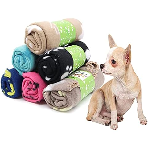 Coocnh Soft Warm Pet Blanket with Paw Print Cover