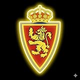 Escudo de futbol liga 2º division del ZARAGOZA Club,medidas metacrilato 40x35cm aproximadamente dependiendo el diseño del escudo con neon led,metacrilato y vinilo color.Alimentacion 12v,cable 2m