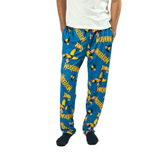 X-Men Wolverine All-Over Print Men's Blue Sleep Pajama Pants2