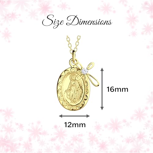 Precious Pieces Girl's Sterling Silver Miraculous Necklace or Miraculous Cluster Necklace with Cultured Pearl and Cross4