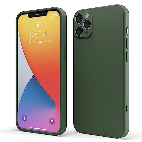 Red Ember Funda a Prueba de Golpes para iPhone, Funda Protectora Ultra Delgada de Silicona líquida con Acabado Mate y Forro de Microfibra Suave antiarañazos (iPhone 12 Pro MAX, Green)