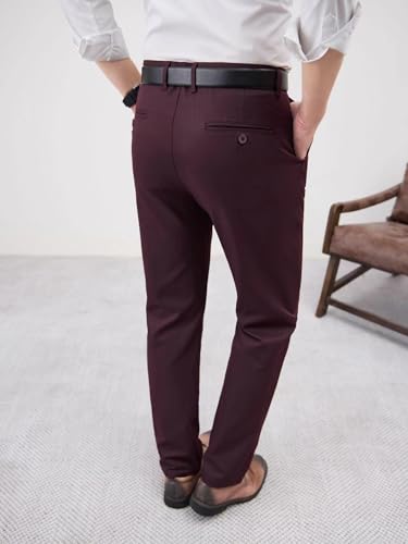 Men's Dress Pants - Solid Black All-Season Business Trousers, Regular Fit3