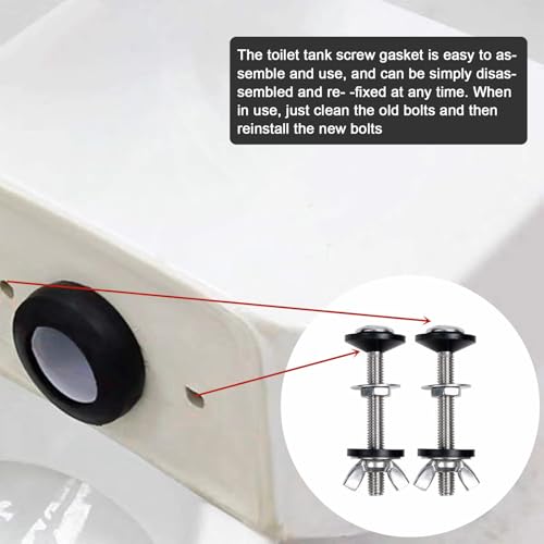 Spülkasten-Schrauben, 2 Stück Schrauben für Spülkasten zum Toilettensitz, Edelstahl WC-Spülkasten Schraubensatz, WC-Armatur, Edelstahl Schraubensatz für Befestigung Wassertank auf Toilettenschüssel