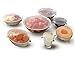 Silicone Stretch Lids by Archer - Set of 7 Reusable Clear Food Covers (inc XL 11 inch) - Stretch Each Lid to Cover Your Bowls, Cups, Plates, Containers, Tupperware, Pyrex - Microwave, Dishwasher Safe