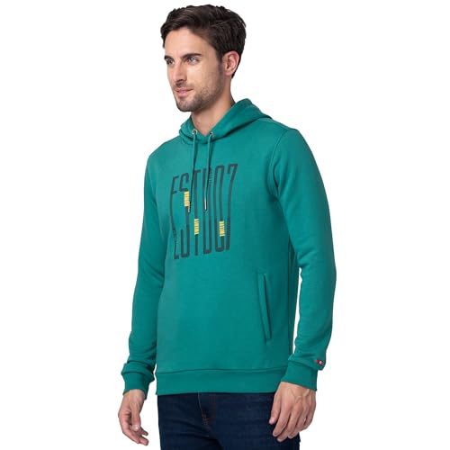 Image of Being Human Men's Solid Cotton Blend Long Sleeve Hoody | Men's Hoodie